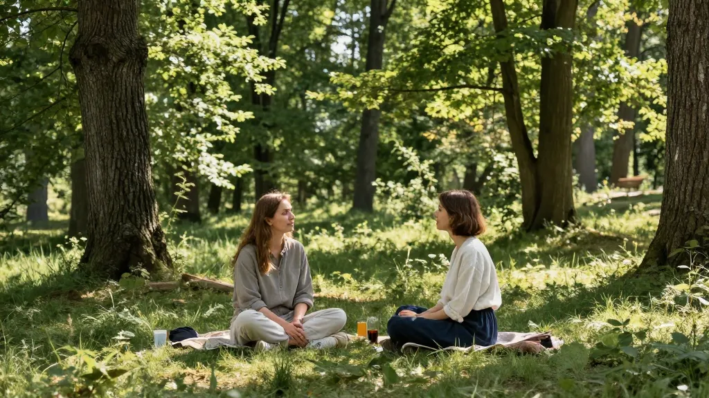 Soft framed shapes suggesting comfortable personal boundaries